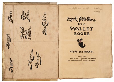 Lot 234 - Walton (Izaak). Izaak Walton: His Wallet Booke, 1885