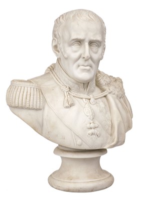 Lot 559 - Duke of Wellington. A Victorian parianware bust of the Duke of Wellington