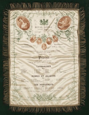 Lot 114 - Royal Opera House, Covent Garden. Le Prophete.., Silk Printed Program, 1850