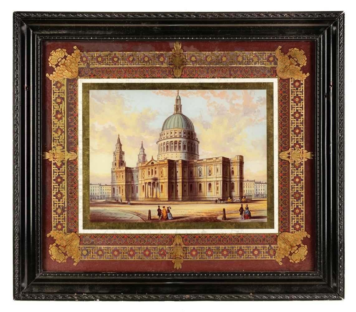 Lot 89 - Glass Painting. St Pauls Cathedral, circa 1850