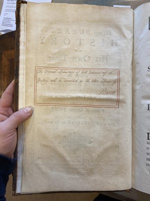 Lot 149 - 1724 Burnet (Gilbert). History of his Own Time, 1st edition, 2 volumes, London: Thomas Ward, 1724-34