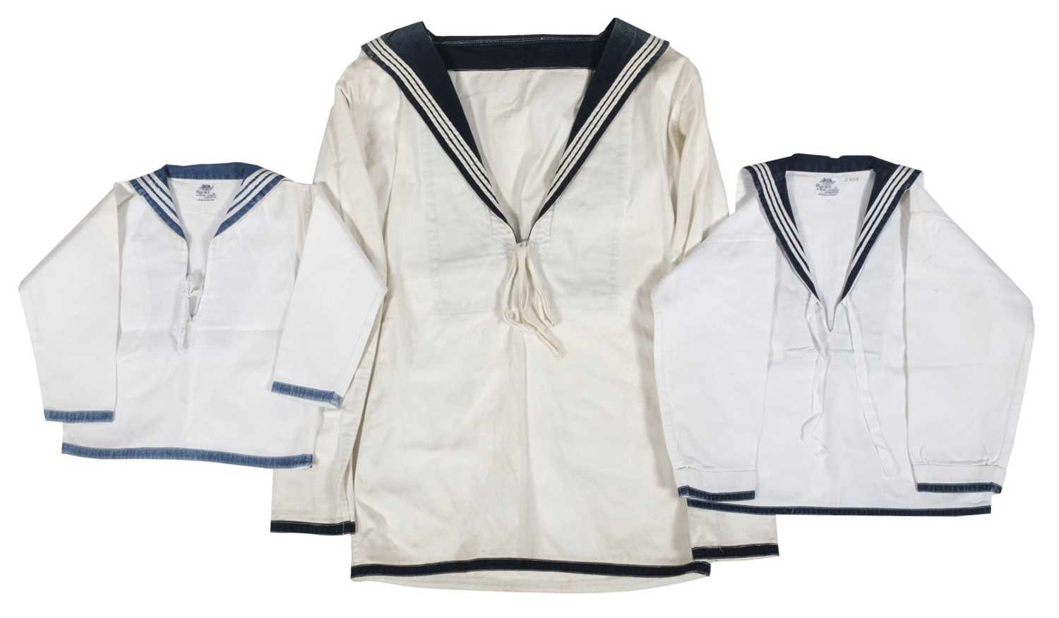 Lot 597 - Clothing. A collection of  juvenile and adult sailor outfits, mostly early 20th century