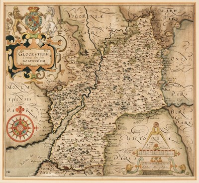 Lot 46 - Maps. Saxton (Christopher & Hole G.), Glocestriae comitatus olim sedes Dobunorum [1627]