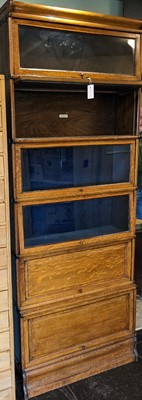 Lot 188 - Bookcase. A 1920s Globe Wernicke Light Oak 6-Tier Bookcase