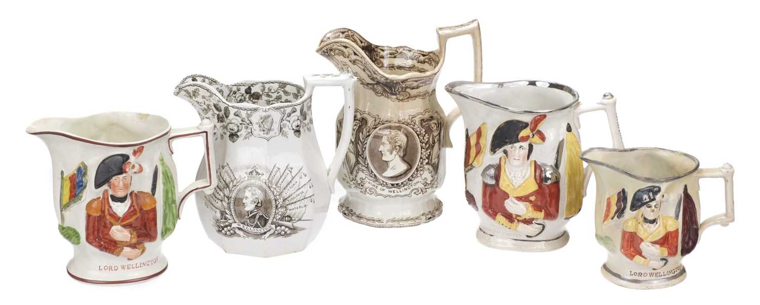 Lot 537 - Duke of Wellington. A collection of Victorian Duke of Wellington commemorative jugs