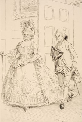 Lot 120 - Thomson (Hugh, 1860-1920). Original illustration 'Madame Duval accompanied by Monsieur Du Bois'