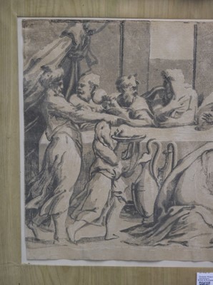 Lot 26 - Gandini (Alessandro, active 1545-1565). Christ in the House of Simon the Pharisee, woodcut