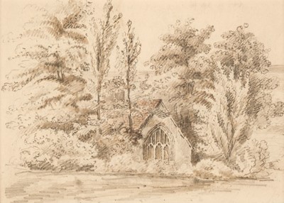 Lot 94 - Hubback (Catherine Anne, 1818-1877). Chapel within a woodland scene, Isle of Wight, 1851