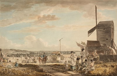 Lot 65 - Sandby (Paul, 1731-1809). The Encampment on Blackheath, 1783, etching and watercolour