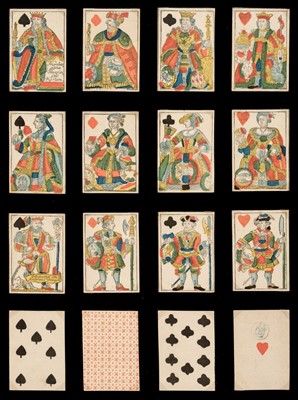 Lot 252 - German playing cards. Non-standard Paris-type pattern, Nürnberg: Andreas Haupold, circa 1810