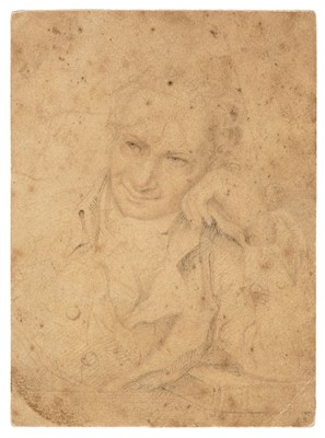 Lot 70 - Cosway (Richard, 1742-1821). Portrait of Paul Sandby, pencil, circa 1800