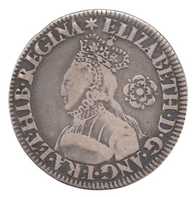 Lot 505 - Elizabeth I (1558-1603). Sixpence, 1562, bust with plain dress, large rose, fine