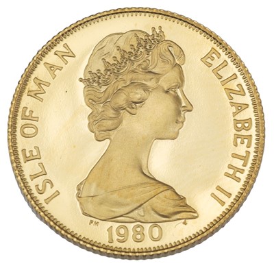 Lot 525 - Elizabeth II. Gold proof Isle of Man one crown, 1980