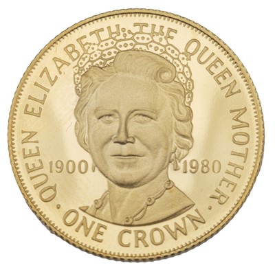 Lot 525 - Elizabeth II. Gold proof Isle of Man one crown, 1980