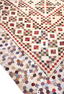 Lot 637 - Quilt. A large patchwork quilt of small squares, circa 1850s-1870s