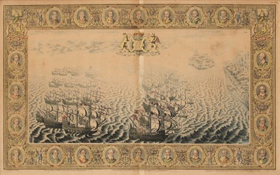 Lot 52 - Pine (John). Untitled engraving showing the progress of the Spanish Armada, 1739