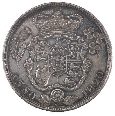 Lot 515 - George IV (1820-1830). Halfcrown, 1820, about extremely fine and attractively toned
