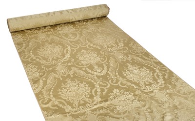 Lot 616 - Fabric. A bolt of pale gold 'Lullingstone' silk damask by Gainsborough, circa 1930s