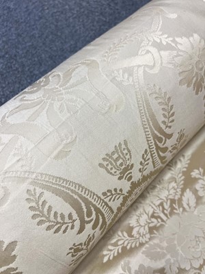 Lot 616 - Fabric. A bolt of pale gold 'Lullingstone' silk damask by Gainsborough, circa 1930s