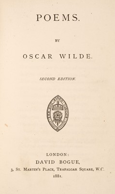 Lot 236 - Wilde (Oscar). Poems, 2nd edition, 1881