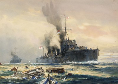 Lot 170 - Mason (Frank Henry, 1876-1965). HMS Amazon, watercolour