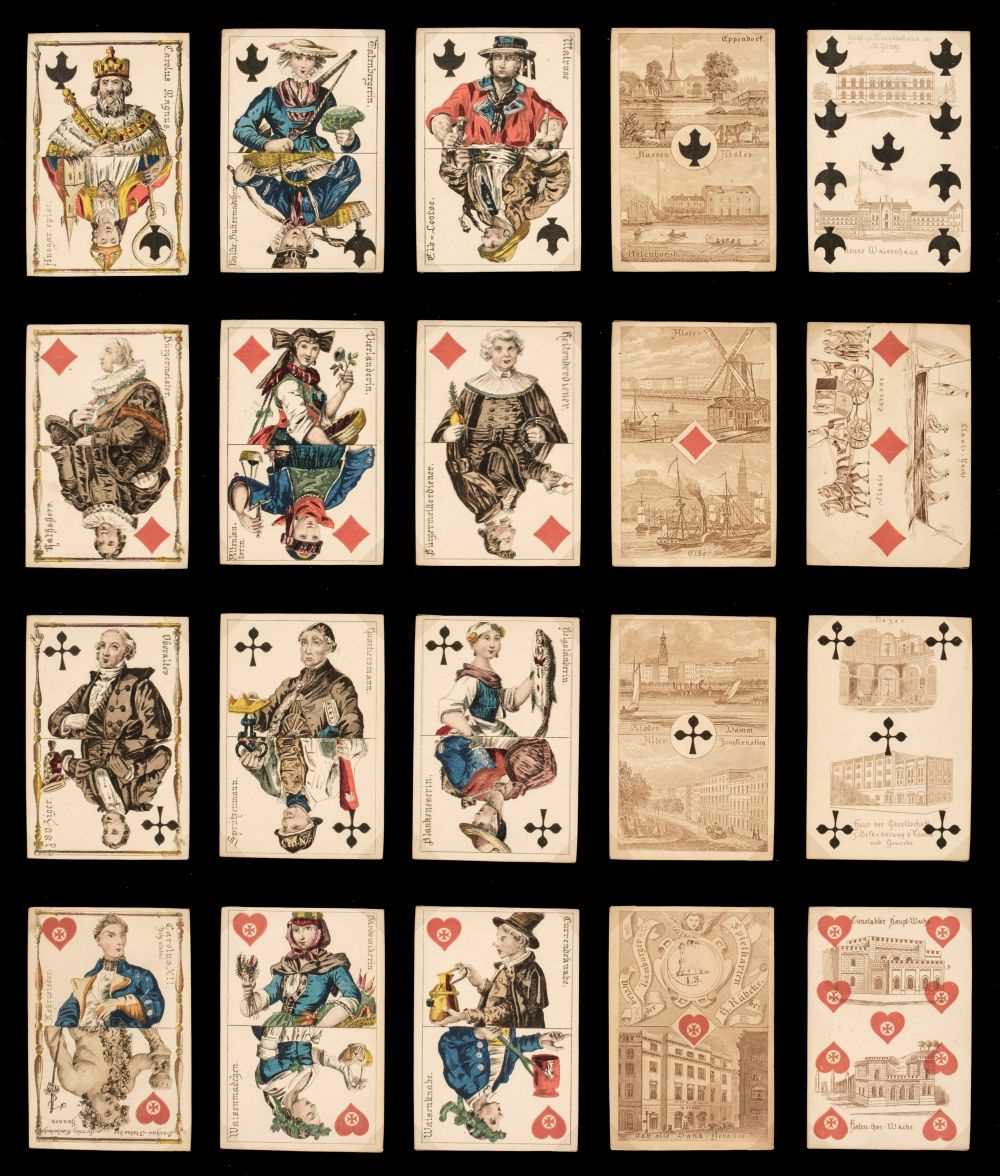 Lot 245 - German playing cards. Hamburg playing cards,