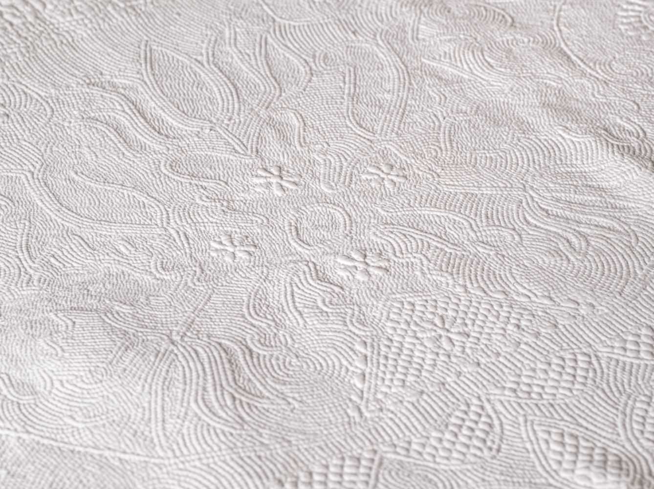Lot 592 - Boutis de Provence. A finely-worked quilt portion, probably French, early 19th century, & 2 others