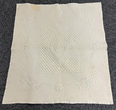 Lot 592 - Boutis de Provence. A finely-worked quilt portion, probably French, early 19th century, & 2 others