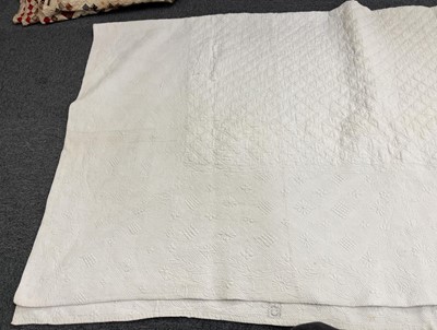 Lot 592 - Boutis de Provence. A finely-worked quilt portion, probably French, early 19th century, & 2 others
