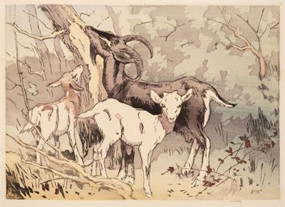 Lot 353 - Seaby (Allen William, 1867-1953). Goat with Two Kids