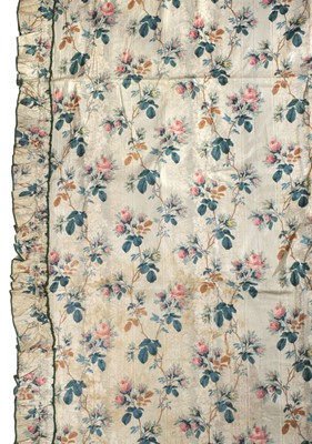 Lot 602 - Curtains. A pair of large chintz curtains, French, 19th century