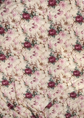 Lot 600 - Curtain. A rose-printed cotton curtain, probably English, early 20th century