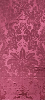 Lot 621 - Fabric. A large piece of raspberry silk damask, probably Italian, late 18th/early 18th century