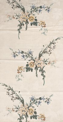 Lot 647 - Spitalfields. A pair of silk brocaded damask panels, 1750-55