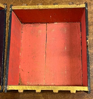 Lot 310 - Book Box. A decorative book box containing a mixed set of dictionaries and grammars, early 19th c.
