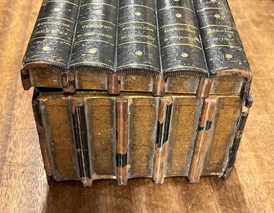 Lot 310 - Book Box. A decorative book box containing a mixed set of dictionaries and grammars, early 19th c.