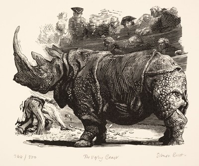 Lot 317 - Brett (Simon, 1943-). The Ugly Beast, wood engraving