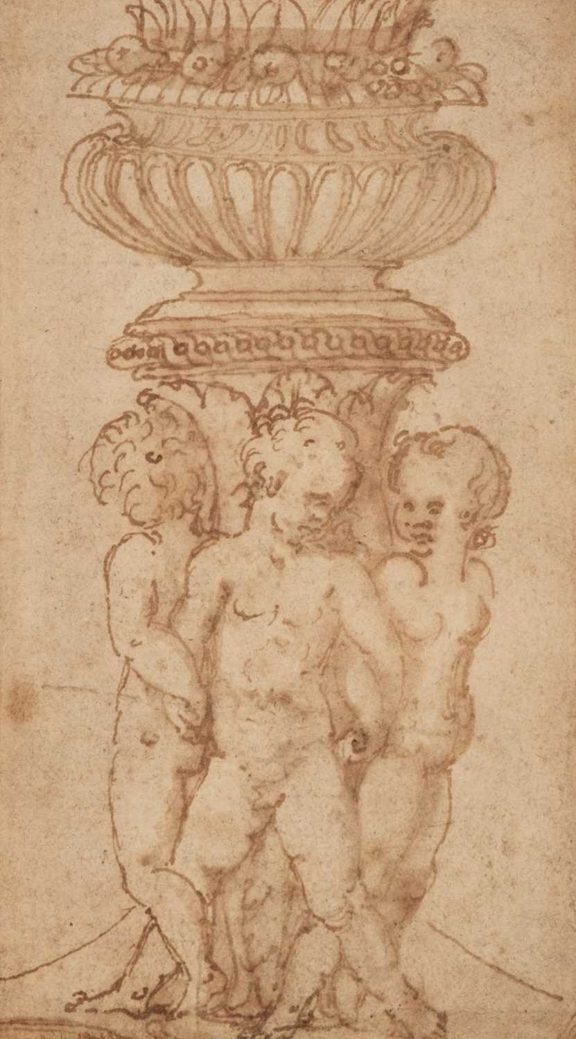 Lot 11 - Circle of Giulio Romano, Putti before an Urn