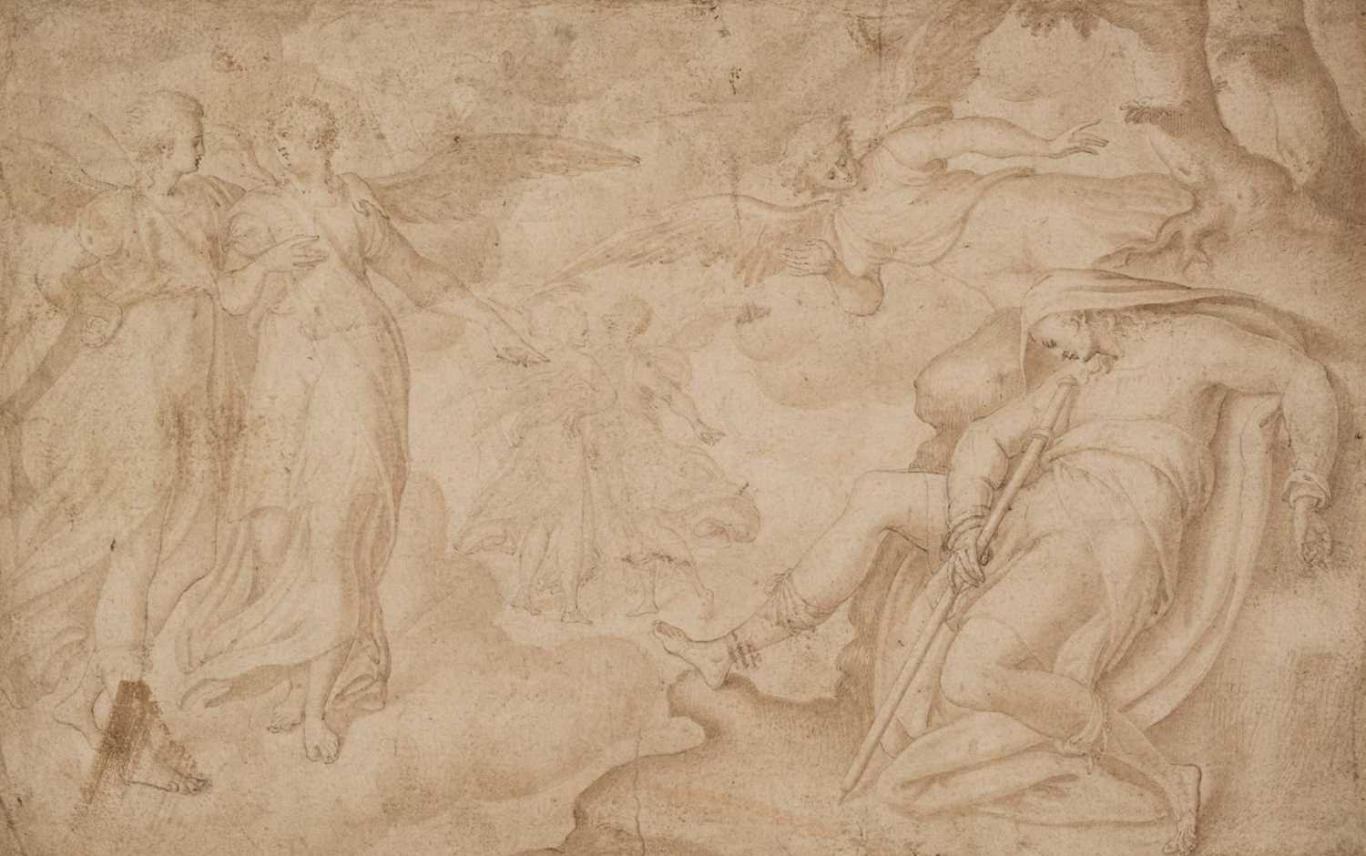 14 - A. van Blocklandt (1532-1583). The Dream of Jacob, circa 1570, pen and ink and wash