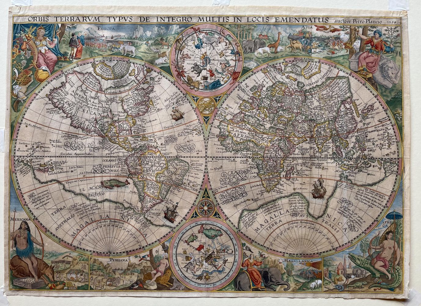 Lot 186 - World. Plancius (Petrus). Orbis Terrarum