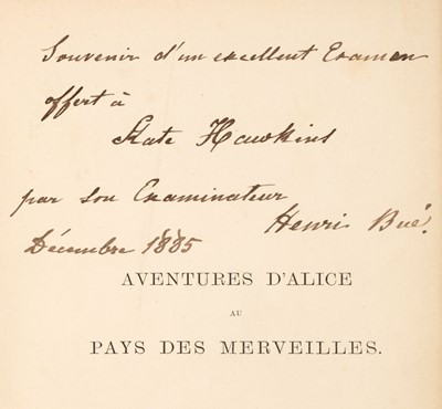 Lot 330 - Carroll (Lewis). Aventures d'Alice au Pays des Merveilles, 1st French edition, 1869