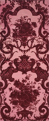 Lot 628 - Fabric. Two matching pieces of voided velvet, French, 19th century