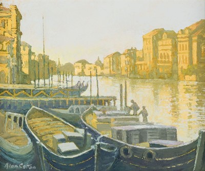 Lot 263 - Cotton (Alan, 1936-). Venice Moorings on the Grand Canal