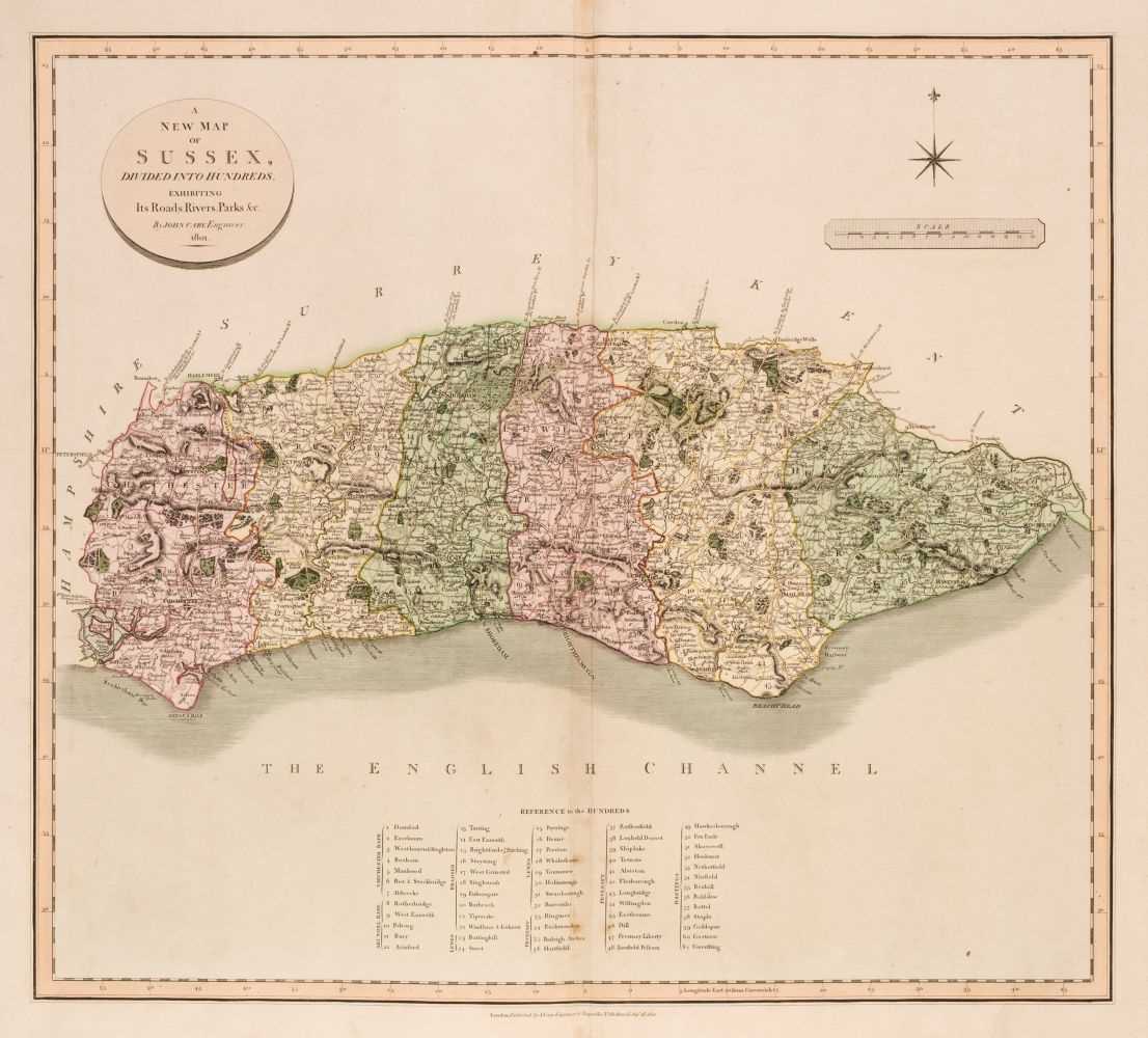 Lot 152 - Cary (John). A New Map of Sussex divided into hundreds..., 1801