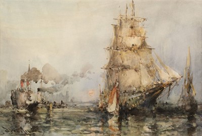 Lot 85 - Wasley (Frank, 1848/54-1934). Outward Bound, watercolour