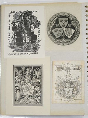 Lot 329 - Bookplates. An album containing 57 bookplates, 18th-20th century