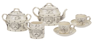 Lot 408 - Leeds Pottery. An Edward VII pottery tea service for the Royal Visit to Leeds on 7 July 1908