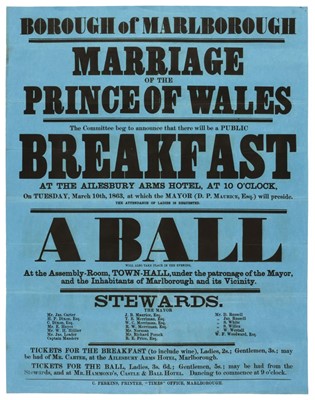 Lot 267 - 1863 Edward VII. A group of posters & broadsides relating to King Edward VII, mostly c. 1863 & later