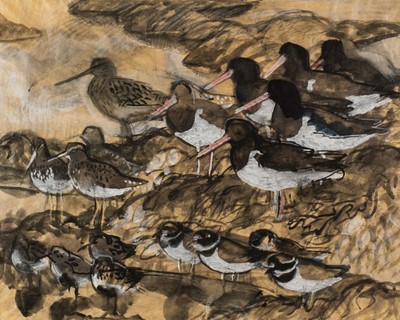 Lot 99 - Tunnicliffe (Charles Frederick, 1901-1979). Preparatory study for 'At Low Tide