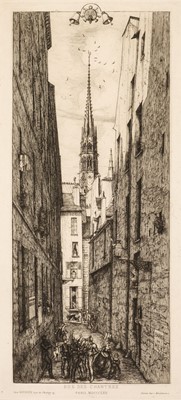 Lot 134 - Meryon (Charles, 1821-1868). Rue des Chantres (Street of the Singers [of Notre Dame]), 1862